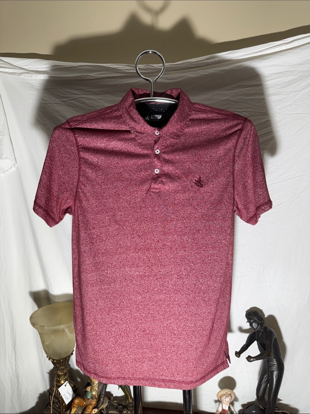 Men's Heathered Maroon Short-Sleeve Polo